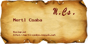 Mertl Csaba névjegykártya